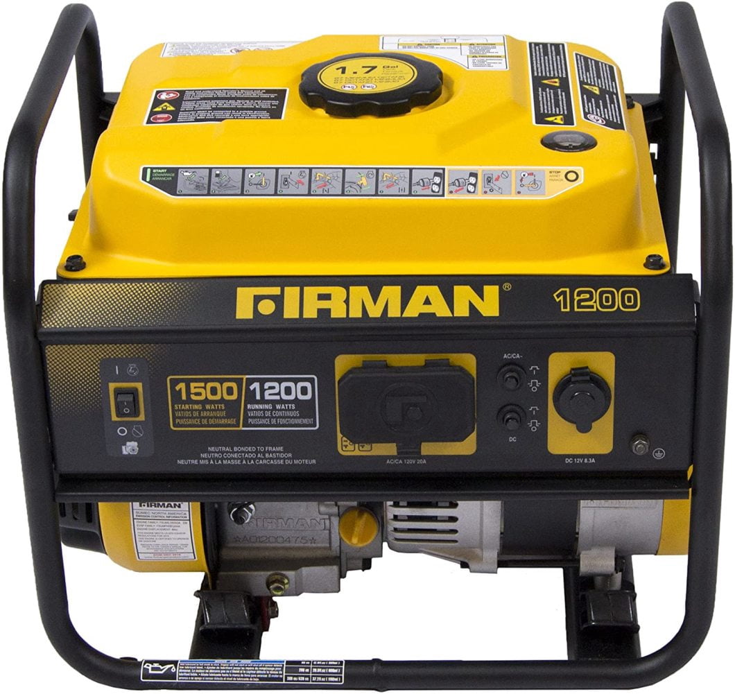 TaliaPosy P01202 1500/1200 Watt Recoil Start Gas Portable Generator cETL and CARB Certified With 12V - 8.3A Charging Outlets