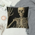 thumbnail image 2 of FUMJ Halloween Skeleton Pillow Cover  Vintage Halloween Skull Decoration Pillow Cover Cushion Cover, 2 of 5