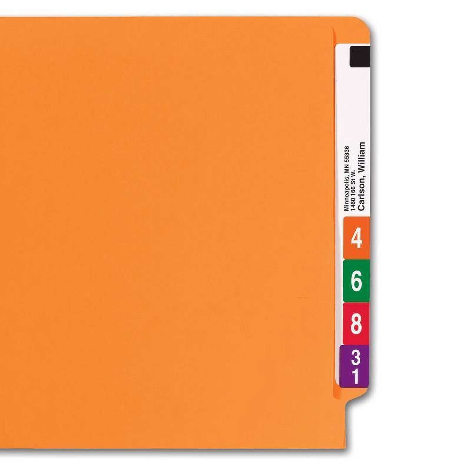 Smead Colored End Tab File Folder, Shelf-MasterÂ® Reinforced Straight-Cut Tab, Letter Size, Orange, 100 per Box (25510)