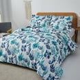 thumbnail image 3 of Smuge 3Pcs Queen/Full Size Seashell Bedding,Soft Lightweight Microfiber Bedding Bedspreads Reversible Coverlet, 1 Quilt & 2 Pillow Shams (Blue), 3 of 11