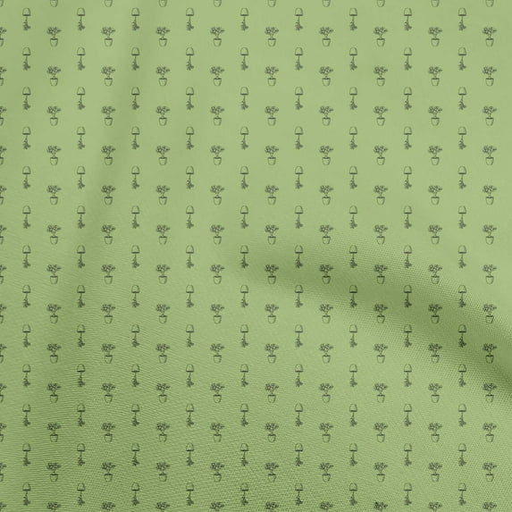 oneOone Polyester Spandex Light Green Fabric House Plants Fabric For Sewing Printed Craft Fabric By The Yard 56 Inch Wide