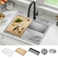 thumbnail image 2 of KRAUS Kore 25” Drop In / Top Mount Workstation 16 Gauge Single Bowl Stainless Steel Kitchen Sink with Accessories, 2 of 8
