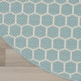 thumbnail image 5 of Nourison Reversible Indoor Outdoor 8' x Round Aqua Modern Rug, 5 of 10