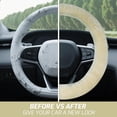 thumbnail image 3 of Fur Steering Wheel Cover, Plush Faux Fur Fuzzy Steering Cover Non-Slip for Car Truck Van SUV, Fits 14.5-15.5" Steering Wheel, 3 of 6