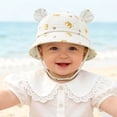 thumbnail image 4 of WUANDIXFA Baby Boy Girl Bear Ears Fisherman Hat Sun Hat Beach Cap Newborn Baby Shower Gift,Coffee,3-12 Months, 4 of 6