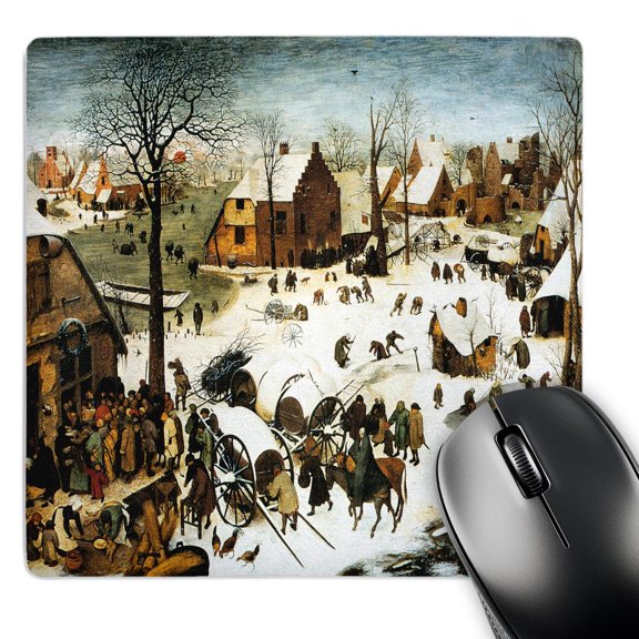 3dRose, The Census at Bethlehem, 1566 by Pieter Bruegel the Elder, MousePad