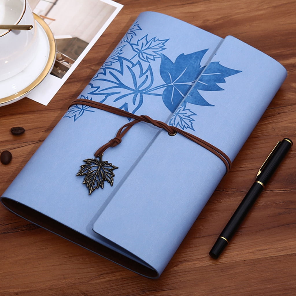 PU Leather Journal Notebook 160 Unlined Pages Refillable Vintage Sketchbook