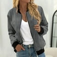 thumbnail image 2 of Duoif Veste Femme, Veste Décontractée Imprimée à la Mode pour Femmes, Cardigan à Fermeture Éclair, Gris m, 2 of 5
