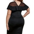 thumbnail image 5 of Julyc Plus Size Womens Elegant Short Sleeve Evening Party Gauze Bodycon Midi Dress, 5 of 5