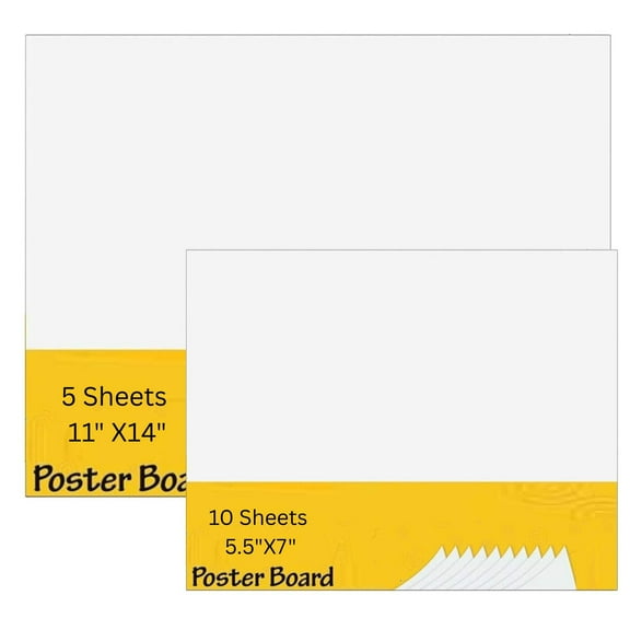 10 Sheets White Poster Board | 5.5x7 Inches for Display, Art  School Projects: 1CT