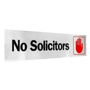 Hy-Ko 2 x 8 Vinyl No Solicitors Self-Adhesive Silver Door/Window Sign