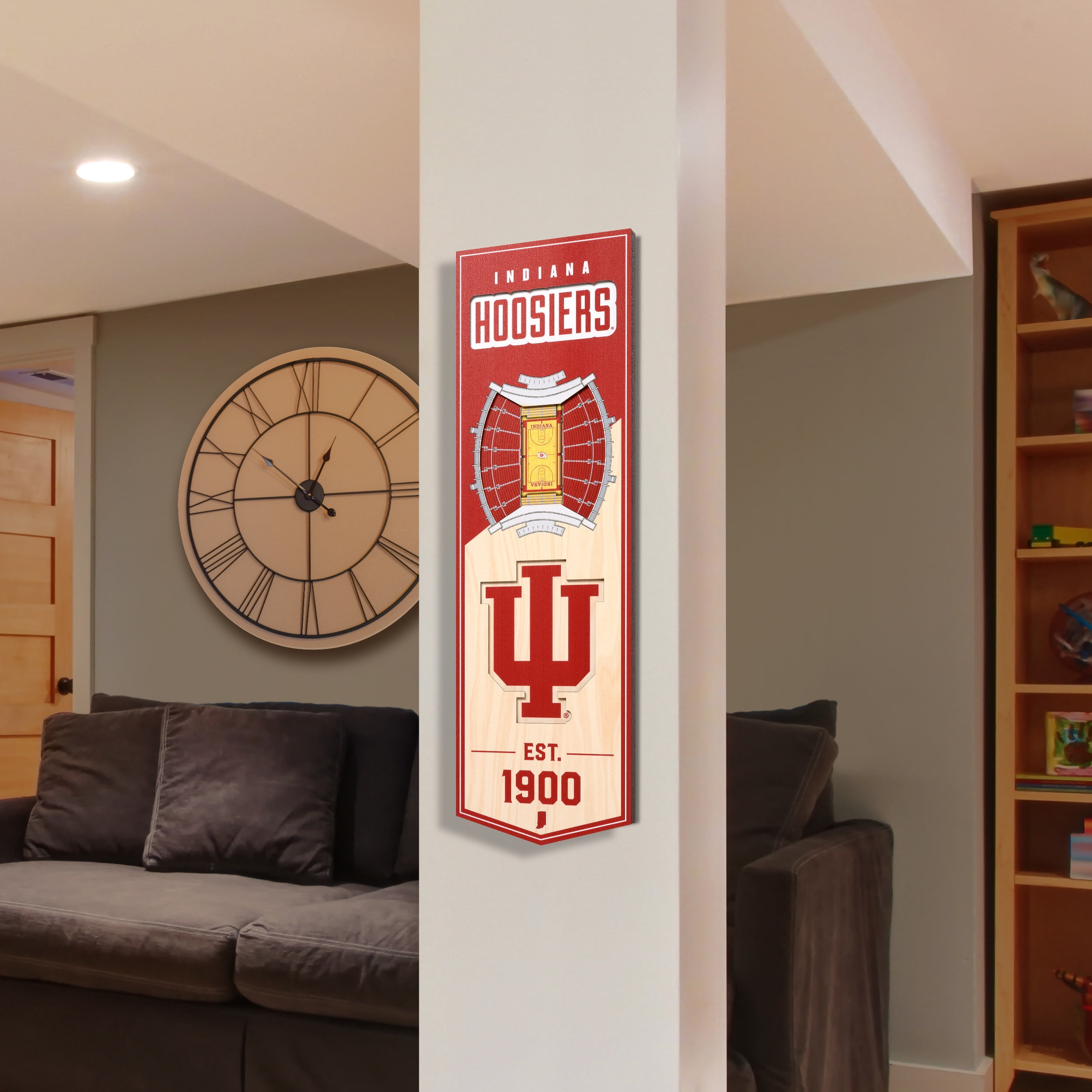 Indiana Hoosiers 6'' x 19'' 3D StadiumView Banner