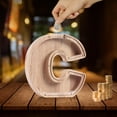 thumbnail image 6 of Fasiaou Piggy-Bank for Kids Boys Girls Large Piggy Banks 26 English Alphabet Letter,Personalized Wooden,Transparent Money Saving Box (1 Pc), 6 of 9