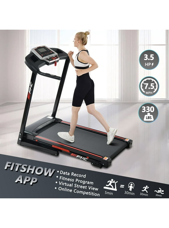 3.5HP Folding Incline Treadmill with 330 LB Capacity 15 Preset Programs MP3 Electric Walking Treadmill Machine For Home