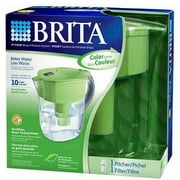 2PK-Brita 10 Cup Grand Pour-Through Filter Pitcher Green Flip-Top For