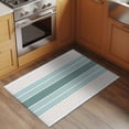 thumbnail image 3 of Teal Aqua Stripes Bathroom Mats 2x3 FT, Non Slip Small Kitchen Mat, Modern Ombre Abstract Aesthetics Washable Soft Backed Front Door Throw Rugs Non-Shedding Indoor Outdoor Doormat for Entryway Sink, 3 of 8