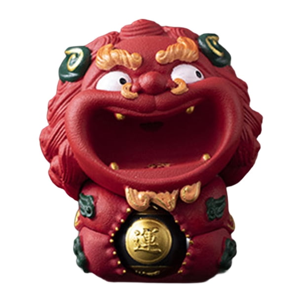 Mascota de adorno de león con luz, novedosa caricatura artesanal, modelo de león, llavero para rojo