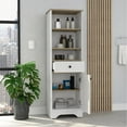 thumbnail image 2 of 55" high linen cabinet with open shelves and drawer / Provide convenient storage in living spaces, 2 of 2