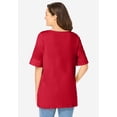 thumbnail image 2 of Woman Within Plus Size Perfect Cuffed Elbow-Sleeve Boat-Neck Tee, 2 of 6