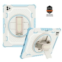 Dteck for iPad Pro 11 Case 2022 4th Generation/2021 3rd Gen, iPad Air 5/ Air 4 Case, Military Grade Drop Proof Shockproof Case with 360° Rotating Hand Strap Kickstand Protective Cover,Blue