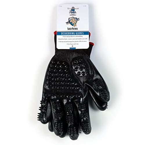 Dog Grooming Gloves Shed Patrol Textured Rubber Pet Undercoat