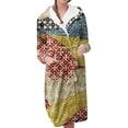 thumbnail image 1 of Women's Fleece Plush Robe Long Warm Plush Bathrobe Loungewear Jacket Printed Comfort Robe, 1 of 5