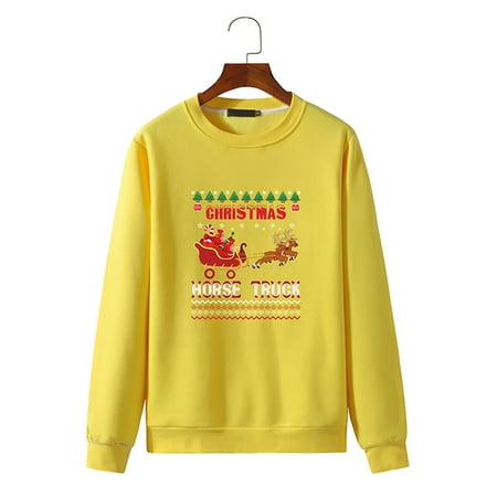 

Mens Christmas Elk Print Fleece Basic Sweatshirts Casual Fall Winter Crewneck Long Sleeve Sports Pullover Top Fashion Lightweight Casual Sweatshirt