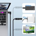 thumbnail image 2 of 0.6m USB 4.0 Type-C Male Right Angle to Female Extension Cable 240W Fast Charging Extender Cord for, 2 of 5