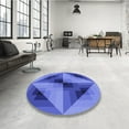 thumbnail image 4 of Ahgly Company Tapis d'Intérieur Lavables en Machine Bleu Ciel de Transition, 8' Carré, 4 of 7