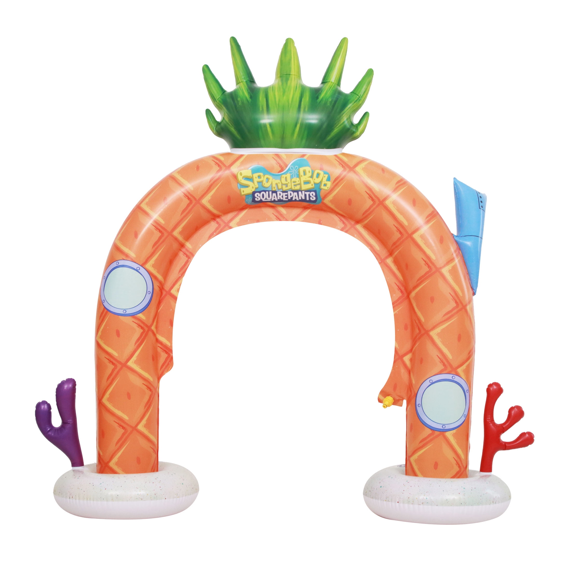 SpongeBob SquarePants 3-Ring Inflatable Swimming Pool, Portable Pool for Outdoor/Indoor Play, for Kids Ages 3+ Including Spongebob Sprinkler and Boombot