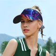 thumbnail image 5 of Daiia Cosmic Cat Psychedelic Journey Pattern Sport Sun Visor Hats Visor Cap Adjustable Empty Top Baseball Cap Cotton Ball Caps for Women and Men, 5 of 7