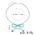 thumbnail image 2 of Vintage Neckchain Bowknot Heart Turquoise Collarbone Chain Elegant Necklace for Women Retro Jewelry Piece, 2 of 7