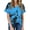 Light Blue, variant on Tshirt for Women Tie-dye V Neck Tunic Tops Crack Color Print Loose Short Sleeve Tops Blouse