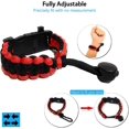 thumbnail image 4 of 4 Pack Survival Paracord Bracelet - Tactical Emergency Gear Kit with SOS LED Light, 550, 4 of 8