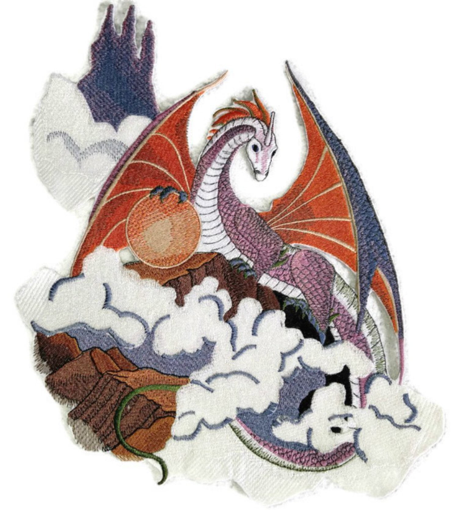 BeyondVision Custom Cloud Dragon Embroidery Iron On/Sew Patch [9.7" 11"]