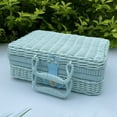 thumbnail image 2 of Textile Storage for Home Plastic, Home Textile Storage Rattan Storage Box (30X21X13Cm)*1 (Blue-One Size), 2 of 4