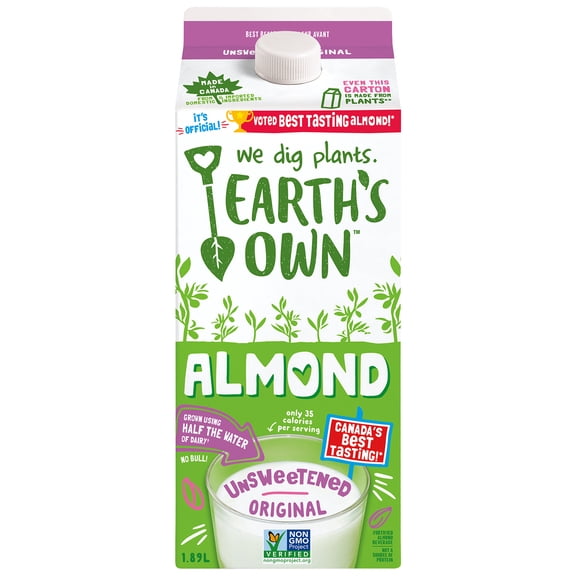 Earth's Own Boisson à l’amande Originale non sucrée, 1.89 L