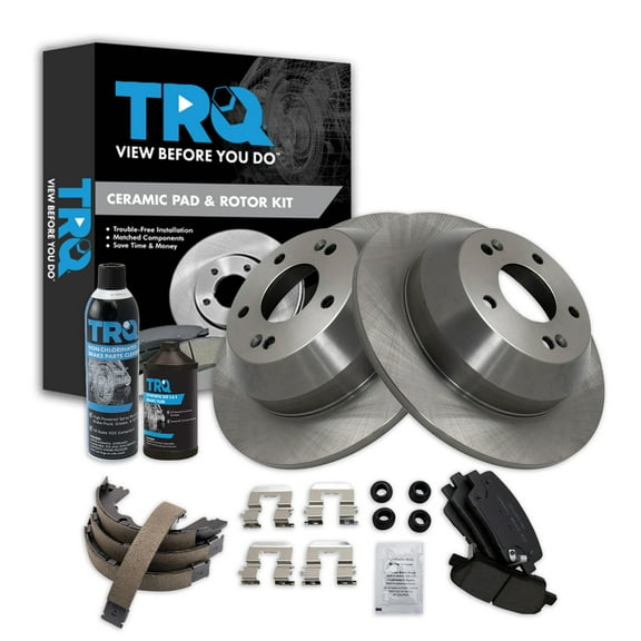 TRQ Rear Brake Pad & Rotor Kit BKA34958 Fits Select 2010-2012 Hyundai Santa Fe , 2011-2013 Kia Sorento