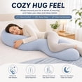 thumbnail image 3 of Pea Pod Body Pillow for Side Sleeper, 105 x 30 CM Pea Pod Body Pillow for Adults, S Shaped Ergonomic Bolster, Soft Alignment Pillow for Back Hip Leg Support Sleep (Grey), 3 of 6