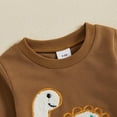thumbnail image 5 of Gubotare Baby Boy Fall Outfits Fall Baby Boy Clothes Toddler Embroidery Little Dude Print Long Sleeve Sweatshirt Tops Solid Pants Winter Outfits Size 2T 3T (Brown,2-3 Years), 5 of 8