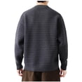 thumbnail image 3 of MELDVDIB Mens Crewneck Sweater Knit Solid Color Oversized Pullover Tops Fall Winter Long Sleeve Stretch Comfy Warm Lounge Outfit Gray XL, 3 of 3