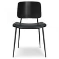 thumbnail image 4 of Hayley Dining Chairs (Set of 2) - Black Faux Leather &amp; Wood, Mid-Century Modern Design, Ergonomic, for Dining Room or Home Office, 20.9"W x 32.3"H, 4 of 7