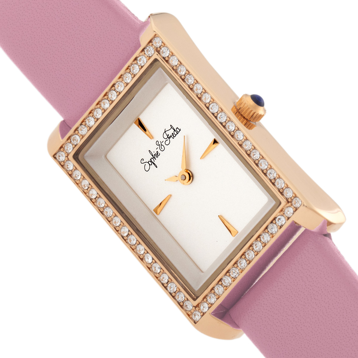?Sophie & Freda Women\'s Wilmington Watch Never Worn Works Tested New Battery. Sophie and Freda Wilmington Leather-Band Watch w/Swarovski  main image 4