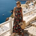 thumbnail image 4 of Xixirimido Dragonfly Mushroom Daisy Print Maxi Dresses for Women Sleeveless Casual Dresses with Pockets Flowy A-line Long Summer Sun Dress Beach Vacation Wear, 3X-Large, 4 of 7