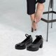 thumbnail image 5 of 1 pareja cabeza redonda boca baja tacones altos elegante hembra zapatos de tacón alto (negro), 5 of 5