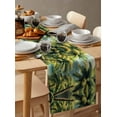 thumbnail image 3 of Summer Palm Trees Burlap Cotton Table Runner 13x70 Inches Long, Watercolor Green Nature Forest Farmhouse Table Runners, Outdoor Dining Tablecloths Decor for Baby Shower/Party/Wedding, 3 of 6