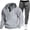 Silver, variant on Men's Tracksuit With Zipper 2 Piece Hooded Fashionable Men's Solid Color Long Sleeve Casual Outwear Jackets Sets Running Jogging Sport Suit Sets Fall Winter Outfit