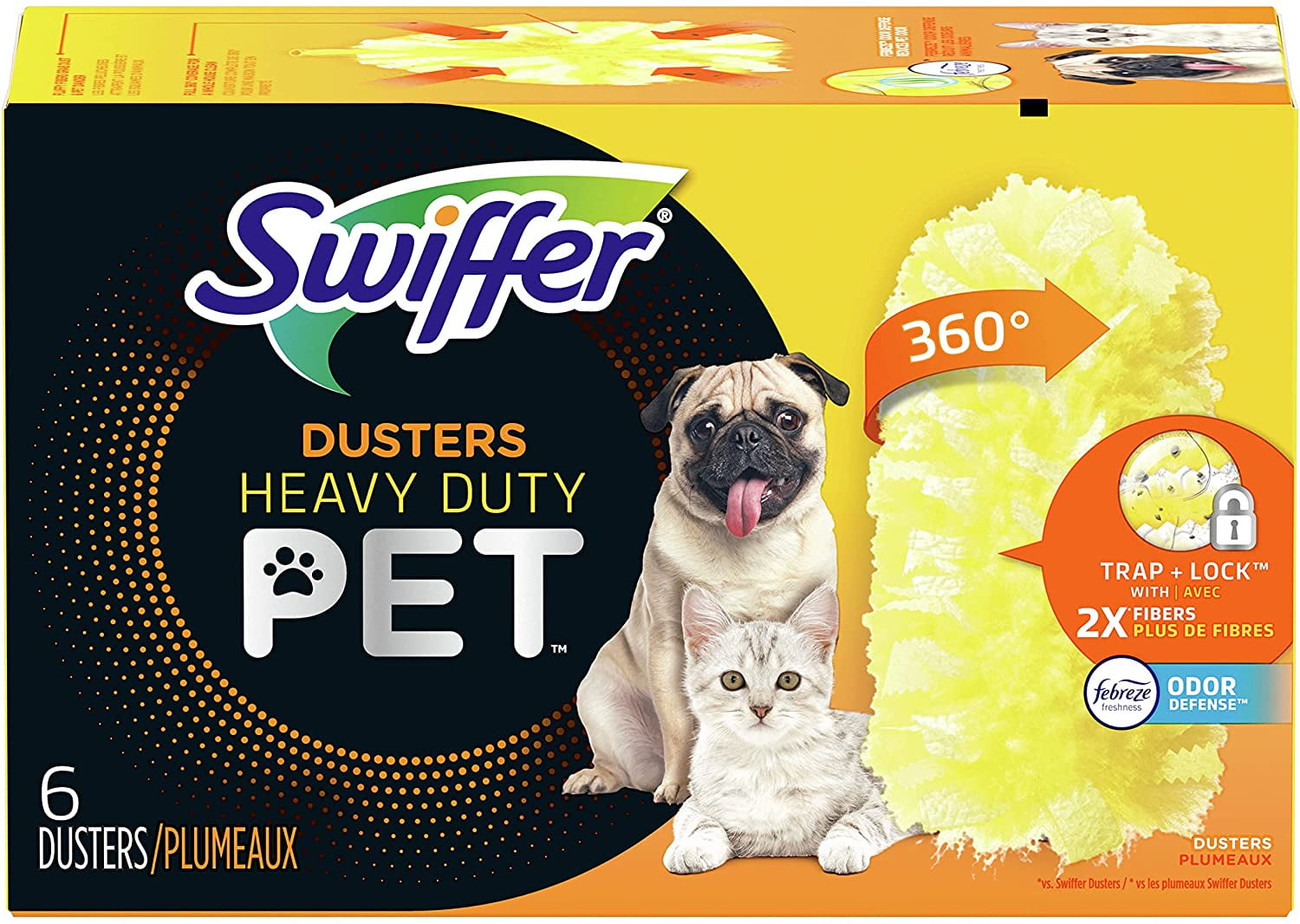 Swiffer 360 Dusters Heavy Duty Pet Refills Febreze Odor Defense 6 Count 