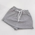 thumbnail image 2 of fatyb Skorts for Girls Cotton Elastic Waist Skirts Shorts Kids Girls Plain Casual Shorts with Pockets, 2 of 4