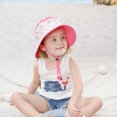 thumbnail image 4 of Heliisoer Toddler Kids Summer Hat Flowers Print Guard Sun Beach Cap, 4 of 4